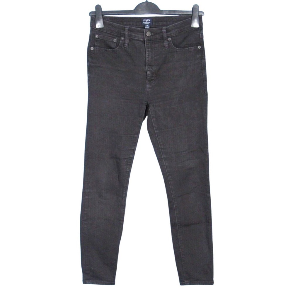J. CREW Women's 9" MID-RISE SKINNY Black STRETCH DENIM 5-Pocket JEANS Sz 27